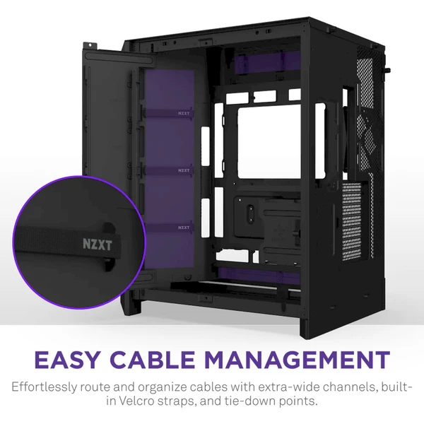 NZXT H9 Flow RGB+ čierna - Počítačové skrine - Obrázok 5B7K000K01