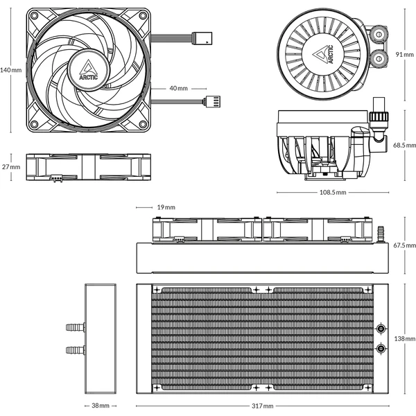 ARCTIC Liquid Freezer III - 280 A-RGB čierny - Chladiče - Obrázok 5CV4000L01