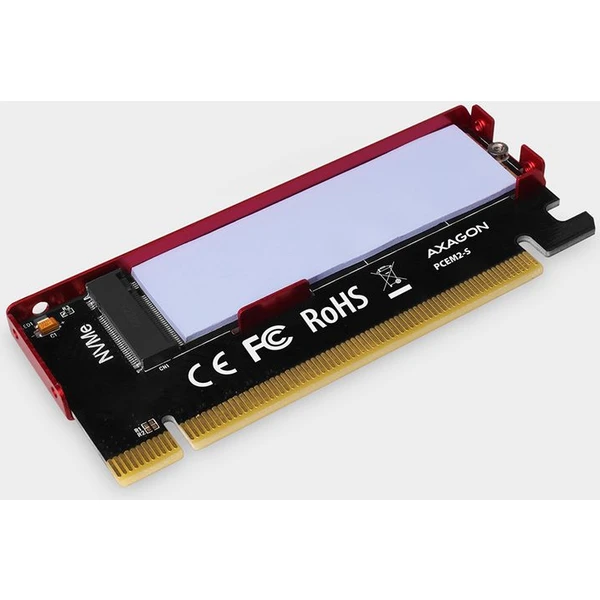 AXAGON PCEM2S PCIe x16 M.2 NVMe Mkey slot adaptér + pasívny chladič - Radiče - Obrázok 5D7HF00101