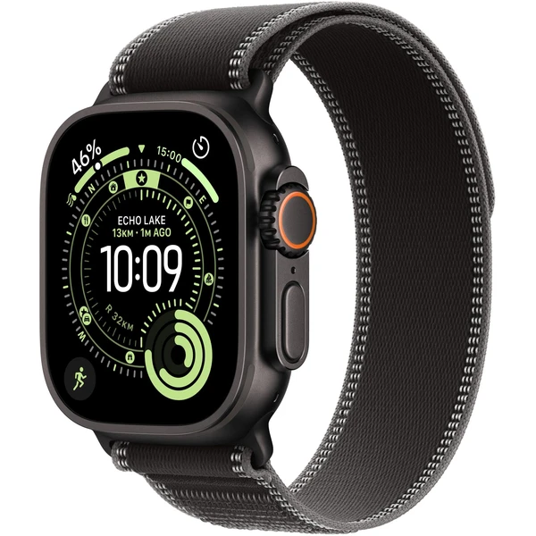 Apple Watch Ultra 3 (2025) 49mm Čierny titán s čiernym/uhlovým trailovým ťahom M/L - Inteligentné hodinky - Hlavný obrázok