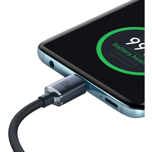 Baseus CAJY000701 Crystal Shine Series Dátový Kábel USB-C - USB-C 100W 2m Black - Káble - Obrázok 5ERL100501