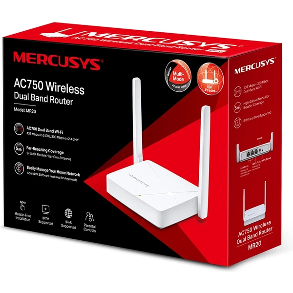 Mercusys MR20 Wi-Fi 5 router biely - Wi-Fi routery - Obrázok 5G76700301