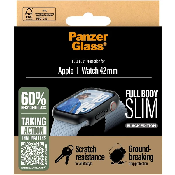 PanzerGlass® Apple Watch 11/10 (42mm) tenký čierny kryt s ochranným sklom - Puzdra - Obrázok 5GWA000L01