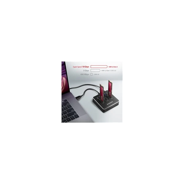 AXAGON Dokovacia stanica pre 2x M.2 SATA - USB-C 3.2 Gen 2 - Externé boxy - Obrázok 5H60700301