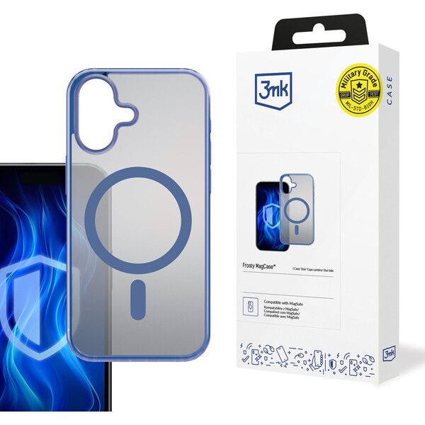 3mk ochranný kryt Frosty MagCase pre Apple iPhone 16 Plus modrá