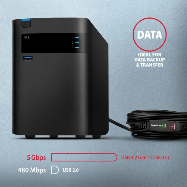 AXAGON ADR-310 USB-A/USB-A predlžovací kábel 10m čierny - Káble a redukcie - Obrázok 5IS6000701