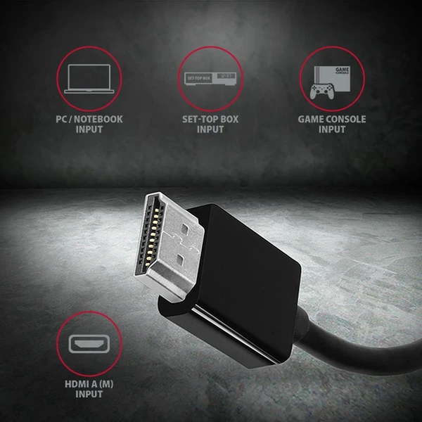 AXAGON HDMI/VGA redukcia 0,2m čierna - Káble a redukcie - Obrázok 5K7HF00101