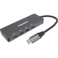 PremiumCord SuperSpeed ??4v1 USB-C Hub antracitový - USB huby