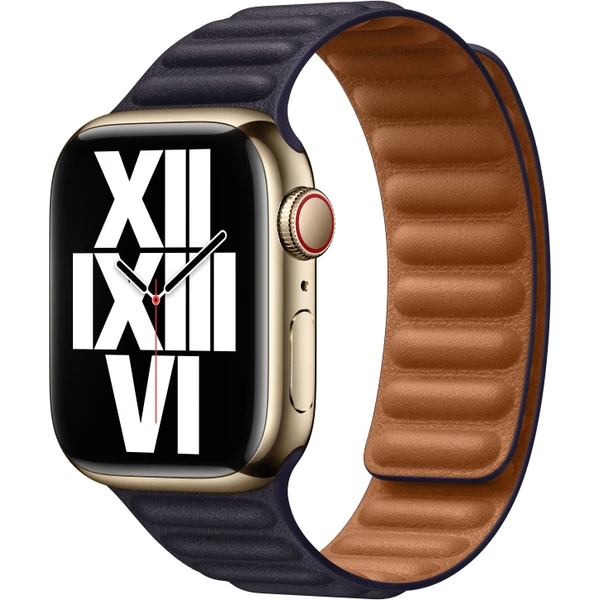 Apple Watch 41/40/38mm atramentovo fialový kožený ťah - S/M - Remienky - Hlavný obrázok