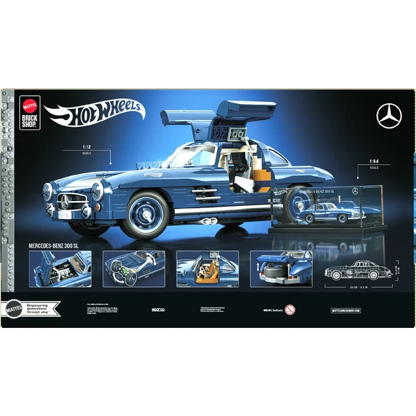 Mattel Brick Shop zostaviteľný model Hot Wheels - Mercedes-Benz 300SL (Premium series) - Stavebnica - Obrázok 5MWG000K01