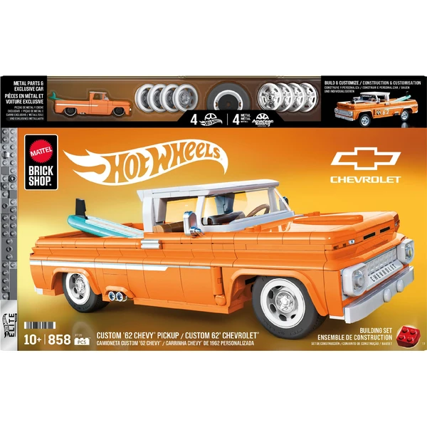 Mattel Brick Shop zostaviteľný model Hot Wheels - Custom 62 Chevy Pickup (Elite series) - Stavebnica - Obrázok 5NWG000K01