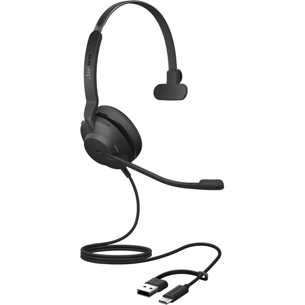 Jabra Evolve2 30 SE USB-C/A MS Mono slúchadlá čierna - Slúchadlá - Obrázok 5O4J000K01