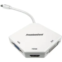 PremiumCord Mini DisplayPort -> HDMI/DVI-I/VGA redukcia 0,2m biela - Káble a redukcie