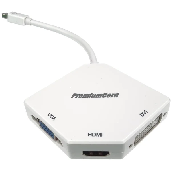PremiumCord Mini DisplayPort -> HDMI/DVI-I/VGA redukcia 0,2m biela - Káble a redukcie - Hlavný obrázok
