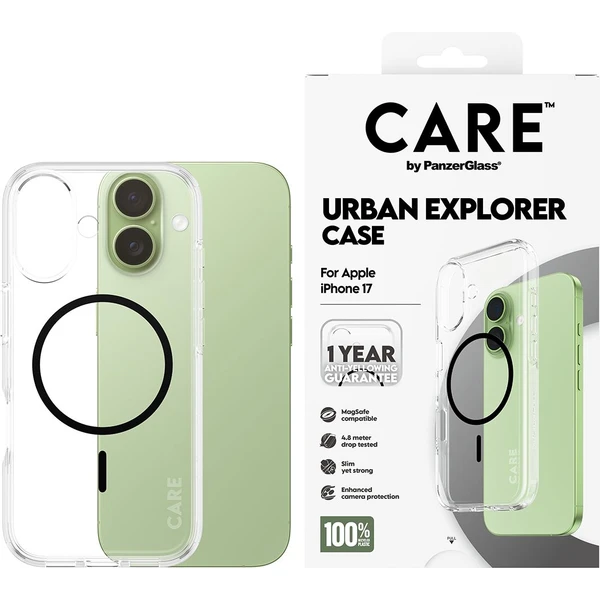 PanzerGlass® CARE Urban kryt s MagSafe Apple iPhone 17 číry/čierny - Puzdra - Obrázok 5REH000K01