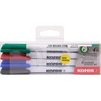 Kores K-MARKER popisovače na biele tabule a flipcharty s tenkým hrotom 4 farby - Popisovače
