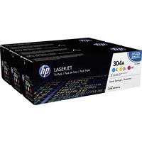 HP 304A Trojbalenie originálnych tonerových kaziet – azúrová, purpurová, žltá - Tonery