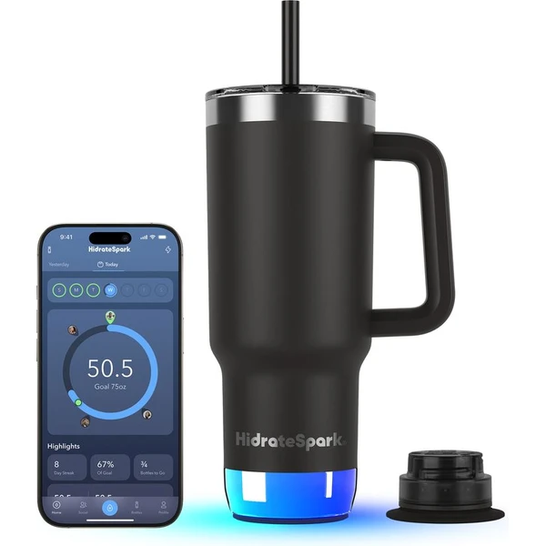HidrateSpark PRO 2 Tumbler šikovný hrnček, 887 ml čierny - Inteligentné fľaše - Obrázok 5W2H000K01