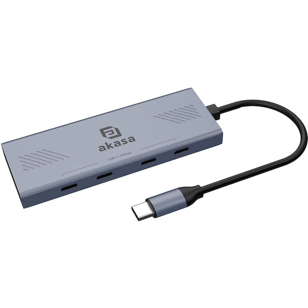 AKASA USB-C Hub 4v1 antracitový - USB huby - Hlavný obrázok