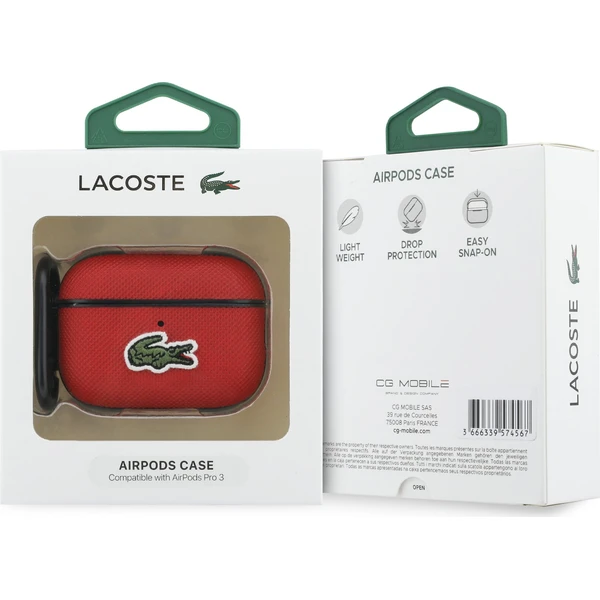Lacoste Petit Pique Croc Logo Patch Puzdro pre AirPods Pro 3 červené - Puzdra - Obrázok 5a27210fd2b34405ba4828c0b0c6392f