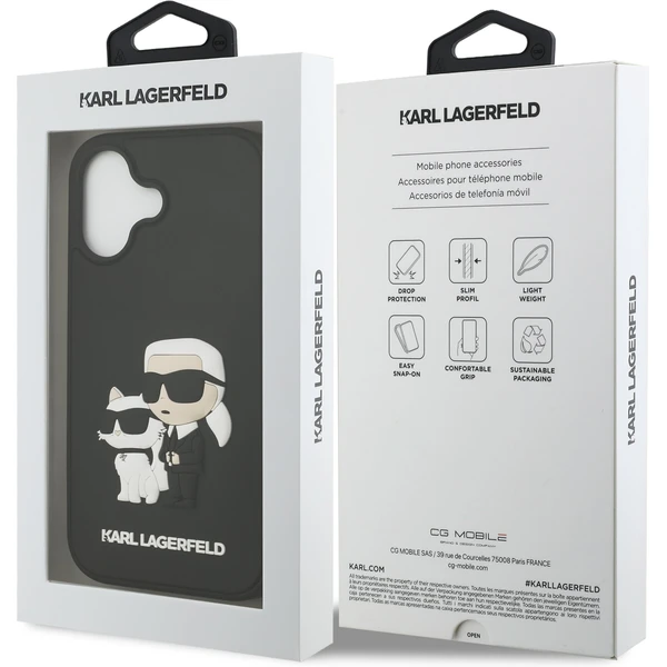 Karl Lagerfeld 3D Rubber Karl and Choupette kryt iPhone 17 čierny - Puzdra - Obrázok 5a29295b20fe461b91637e4f7769b852