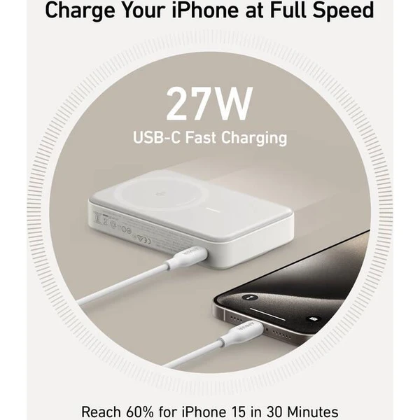 Anker MagGo Qi2/MagSafe powerbanka (10000mAh) 27W biela - Powerbanky - Obrázok 5a3b2e913e4c49a6ac124750bfb14379