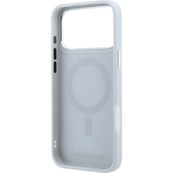 Karl Lagerfeld PU Grained K&CH Heads Ring Stand Magsafe kryt iPhone 18 Pro šedý - Puzdra - Obrázok 5a402af7754141dba1bc1f70a0eb568e