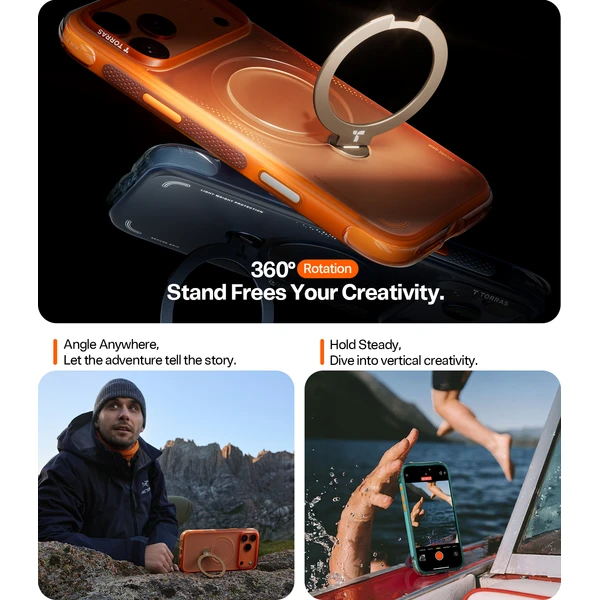 Torras Ostand Q3 Air MagSafe kryt iPhone 17 Pro Max polnočná modrá - Puzdra - Obrázok 5a513ffd75c247aebf5ffbc365d795f2