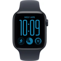 Apple Watch SE 3 (2026) 40mm Temne inkoustový hliník s námořnicky modrým sportovním remienkom M/L - Inteligentné hodinky