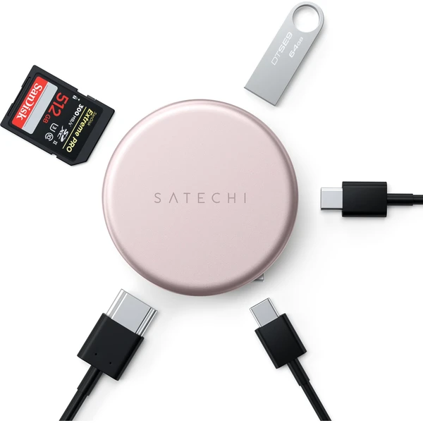 Satechi OntheGo 5-in-1 Multiport Adapter (MacBook Neo) ruměný - USB huby - Hlavný obrázok