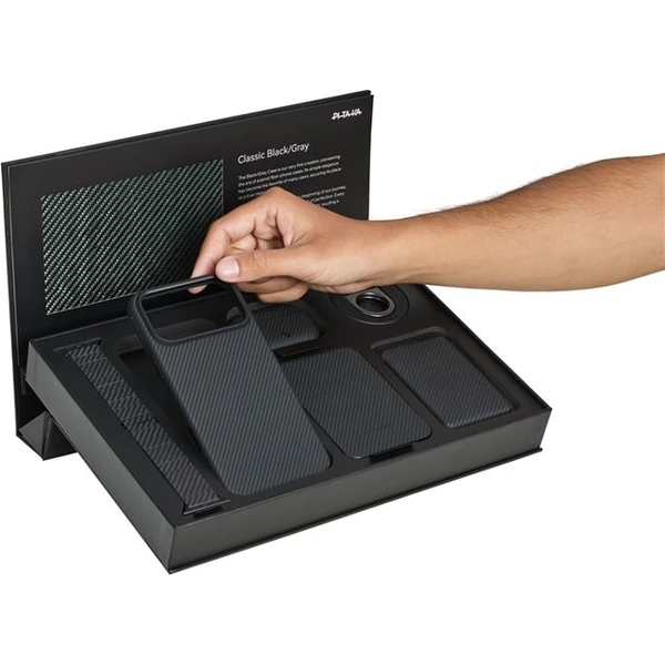 Pitaka Gift Box prémiový darčekový balíček pre iPhone 17 Pro Classic Black Collection - Puzdra - Obrázok 5ada3d73b71c4195adc50d96c6ab586c