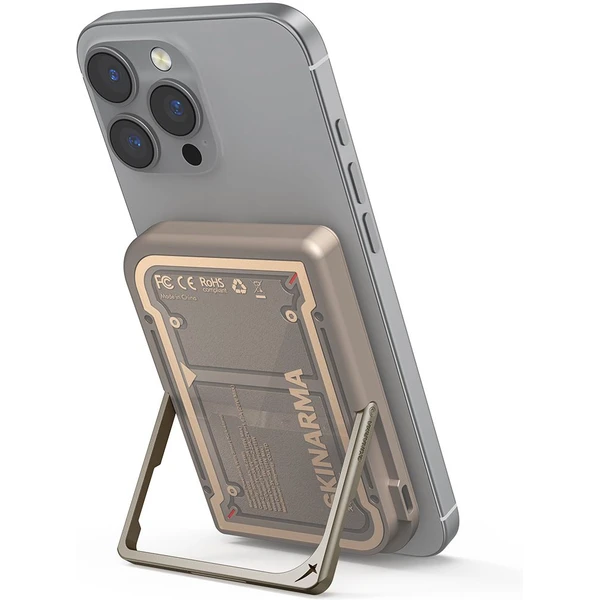 SKINARMA Nexus Mecha MagSafe powerbanka so stojanom, USB-C, PD (5000 mah) zlatá - Powerbanky - Hlavný obrázok