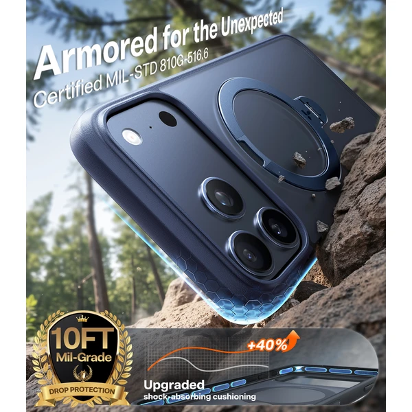 Torras Ostand Q3 Spin MagSafe kryt iPhone 17 Pro Max midnight blue - Puzdra - Obrázok 5b2485c4de1745cbb932661cc33b94c5