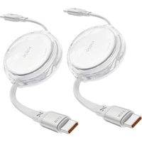 iOttie 100W Retractable samonavíjacie USB-C káble (2 ks) biele - Káble a redukcie