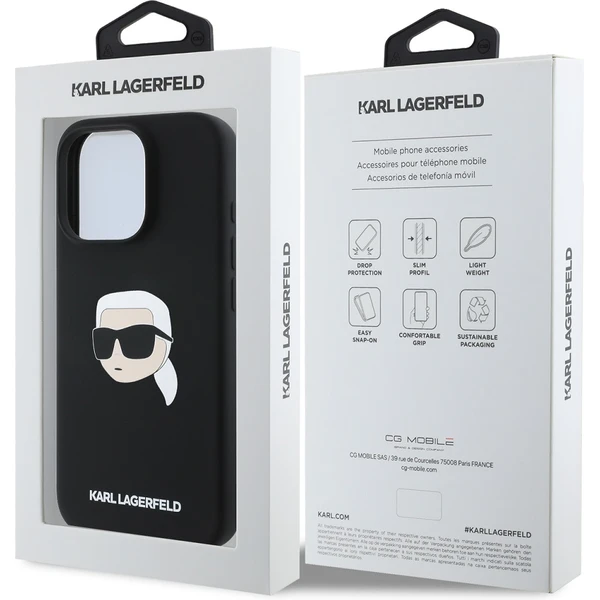 Karl Lagerfeld Liquid Silicone Karl Head MagSafe kryt iPhone 16 Pro čierny - Puzdra - Obrázok 5ba0ad9d3c474d82bc66f68e18c721b1