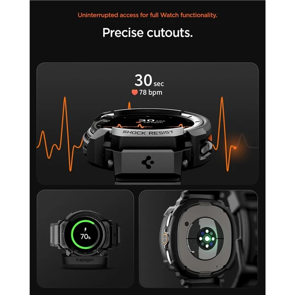 Spigen Rugged Armor Pre kryt s remienkom Galaxy Watch8 Classic (46mm) matne čierny - Puzdra - Obrázok 5bb6290a834c473895666890dd99ee37