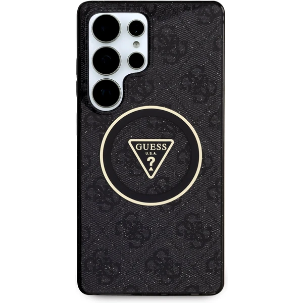 Guess IML 4G Glitter a Triangle Logo MagSafe kryt Samsung Galaxy S25 Ultra čierny - Puzdra - Obrázok 5bd2dfe8fceb446eacc1687a80ea50f1