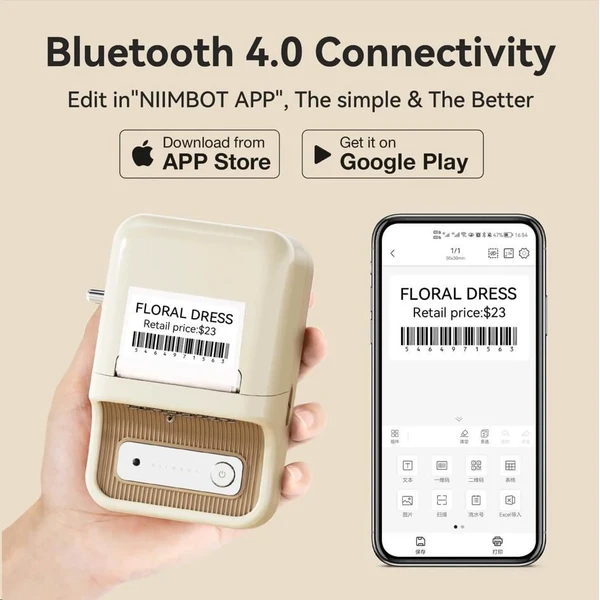 Niimbot tlačiareň štítkov B21S Smart biela + rolka štítkov 210 ks - Štítkovače - Obrázok 5c02471632d1405a8e61b2817ec1ea0e