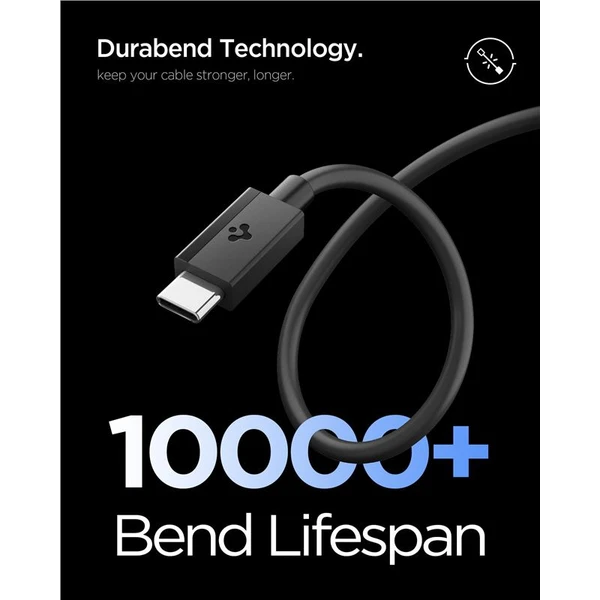 Spigen Essential USB-C/USB-C napájací kábel 60W 1m čierny - Káble a redukcie - Obrázok 5c14850b258744e19efd89e859e080a2