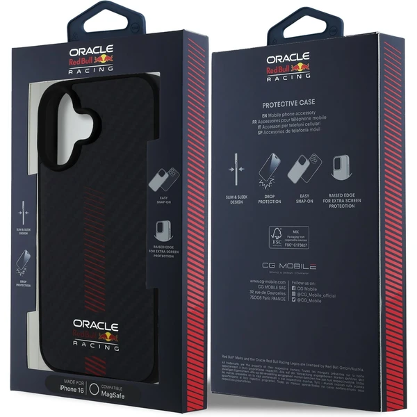 Oracle Red Bull Racing Carbon Powerbar MagSafe kryt iPhone 16 čierny - Puzdra - Obrázok 5c282598640248a295ec0c2703d16cd9