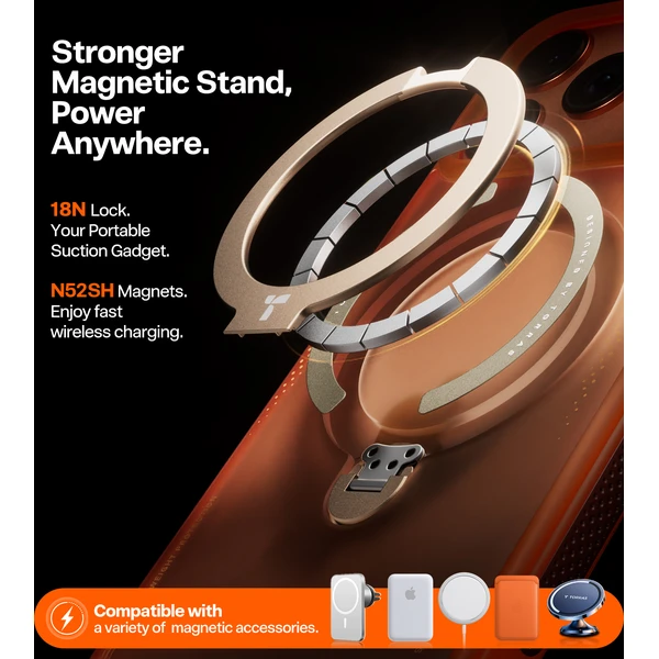 Torras Ostand Q3 Air MagSafe kryt iPhone 17 Pro Max horizon oranžová - Puzdra - Obrázok 5c2a9452d96949c5aad366b823d96411