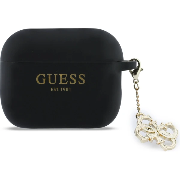 Guess 4G Charm Silikónový obal AirPods Pro 3 čierny - Puzdra - Hlavný obrázok