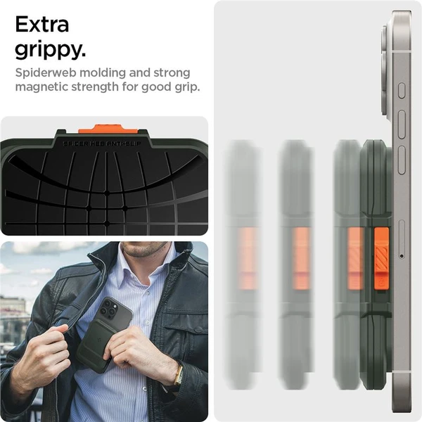 Spigen Lock Fit MagSafe Wallet peňaženka tmavo zelená - Peňaženky - Obrázok 5c37b798447c42a0819218185f90b680