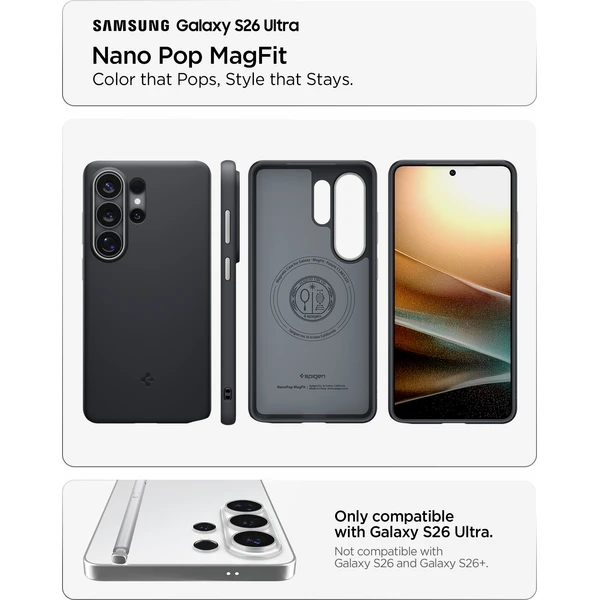 Spigen Nano Pop MagSafe kryt Samsung Galaxy S26 Ultra čierny - Puzdra - Obrázok 5c463a098ac844808fa6e43095f3e1dd