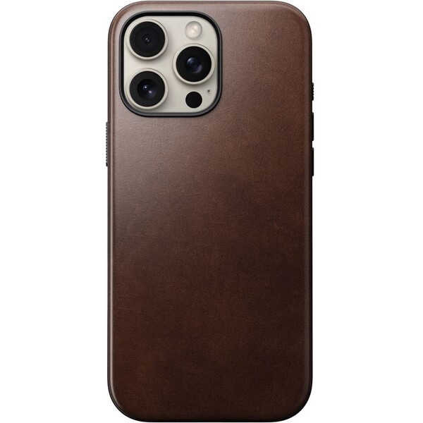 Nomad Modern Leather Case MagSafe kryt iPhone 16 Pre Max tmavo hnedý (Horween koža)