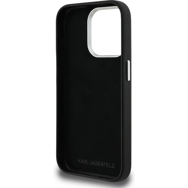 Karl Lagerfeld Grained PU K&CH Heads kryt iPhone 15 Pre čierny - Puzdra - Obrázok 5ce962b1e40647d28b8baf00fbd52940