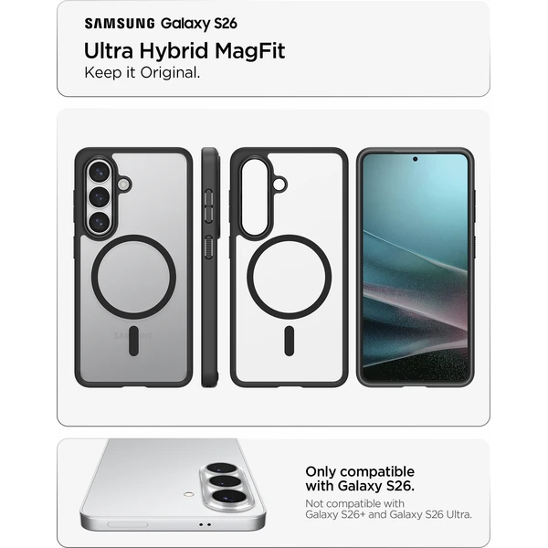 Spigen Ultra Hybrid MagSafe kryt Samsung Galaxy S26 matná čierna - Puzdra - Obrázok 5ceecfdf63f4445ca252ea1b31599391