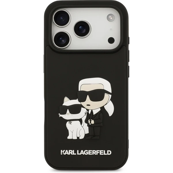 Karl Lagerfeld 3D Rubber Karl and Choupette kryt iPhone 17 Pro čierny - Puzdra - Obrázok 5cef98ad766e47caa767e4fdac50f518