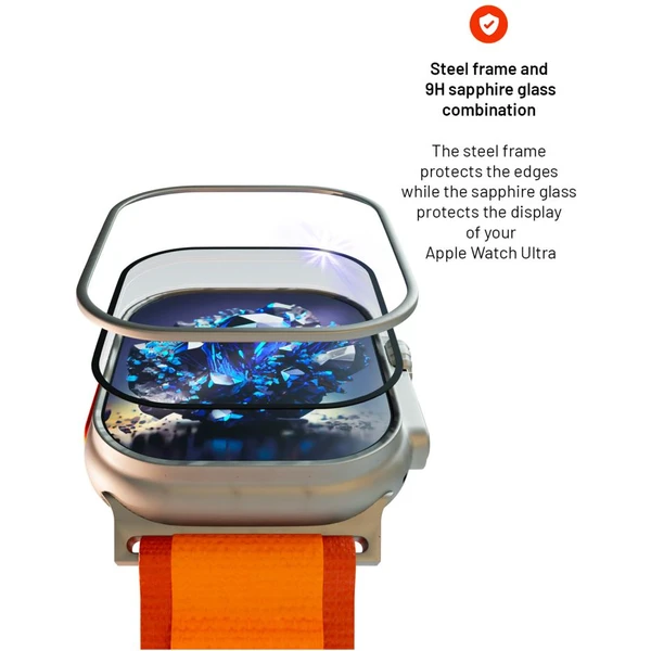 FIXED zafírové sklo pre Apple Watch Ultra s oceľovým rámčekom - Ochranné fólie a sklo - Obrázok 5cfe140516b84120a5e227c1a76bb1b5