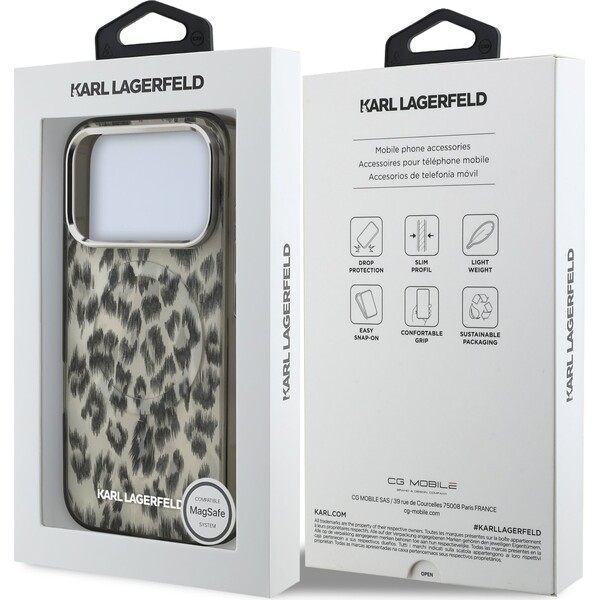 Karl Lagerfeld IML Leopard MagSafe kryt iPhone 17 Pro hnedý - Puzdra - Obrázok 5d027fb1168e4a0bb7759aa697537789